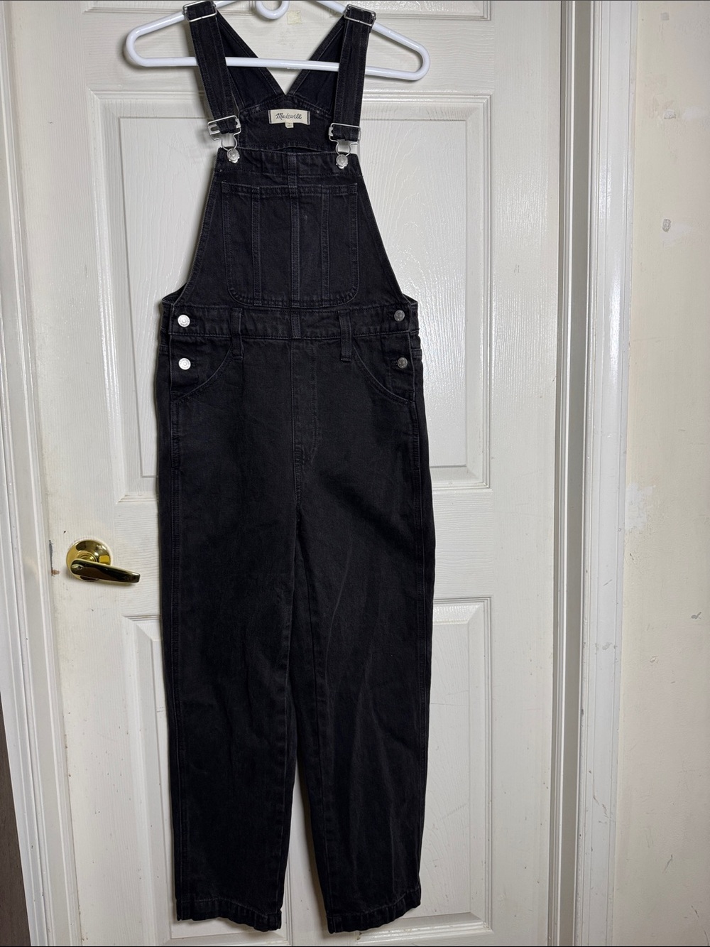 Madewell Black Denim Overalls Jumper Sz Small